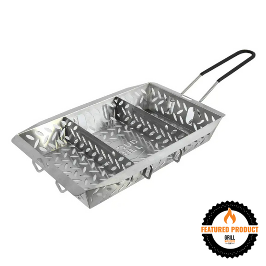 Adjustable UltraVersatile Stainless Steel Grill Basket w/ Detachable Handle by Proud Grill