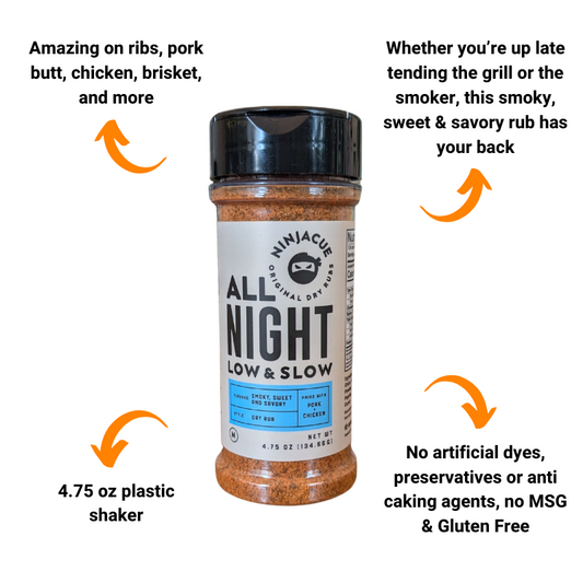 All Night Low & Slow Rub by Ninjacue (4.75 oz) - Perfect BBQ Rub