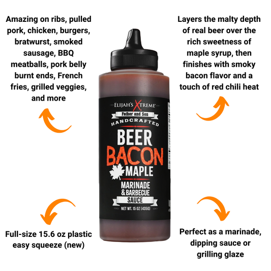 Elijah's Xtreme Beer Bacon Maple BBQ Sauce (15.6 oz)