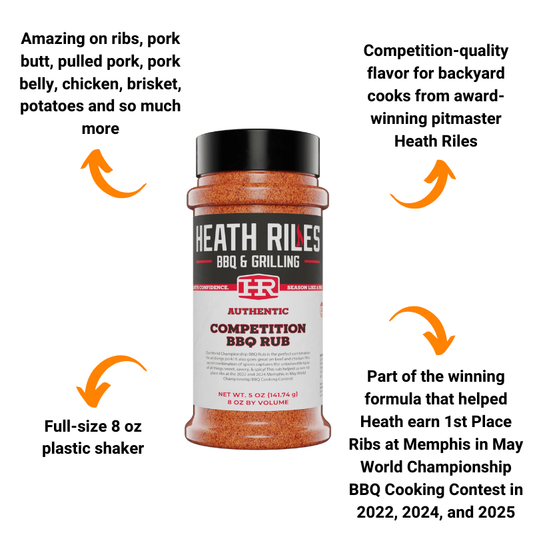 Heath Riles Competition BBQ Rub (8 oz) - Award Winning Rib Rub