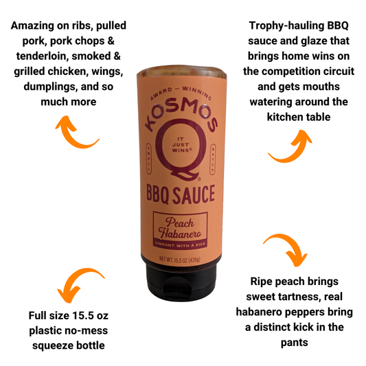 Kosmos Q Peach Habanero BBQ Sauce (15.5 oz)