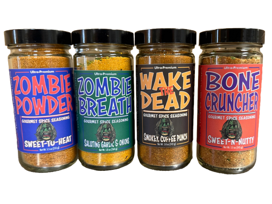 Zombie Spice Rub 4-Pack Gift Set: All-Purpose Spice Blends for Cooking