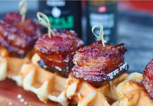 Pork Belly Burnt End Waffle Sliders
