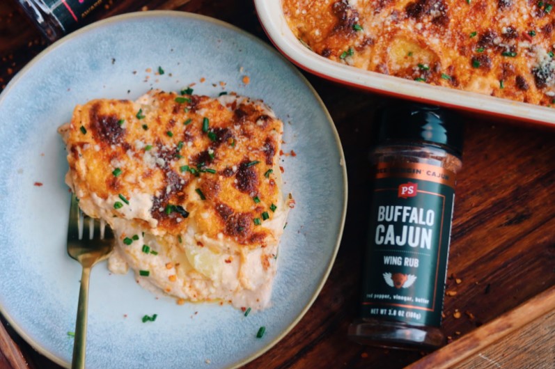 Buffalo Cajun Potatoes Au Gratin