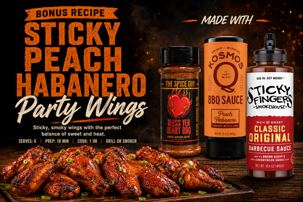 Sticky Peach Habanero BBQ Wings