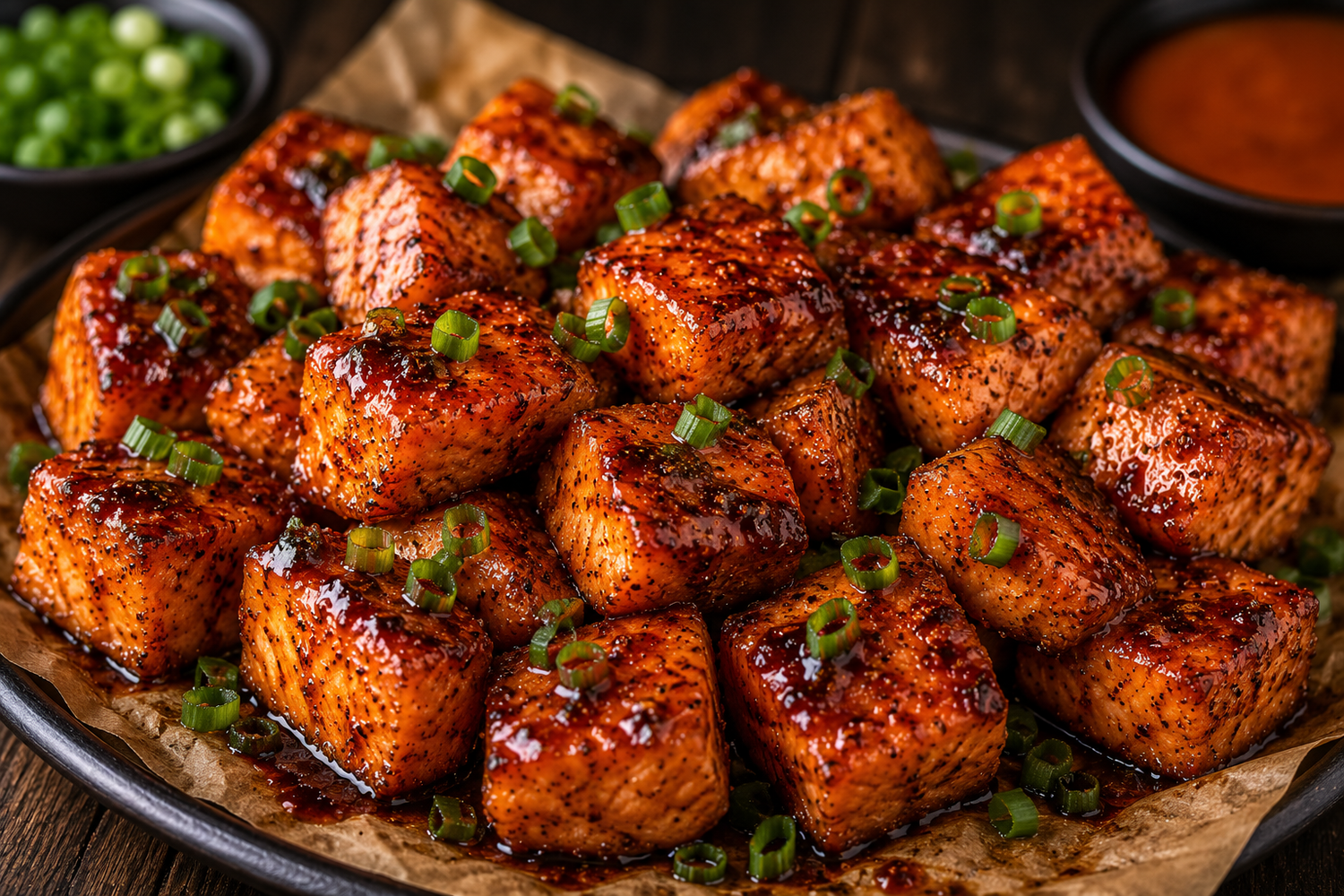 Peach Habanero Salmon Bites