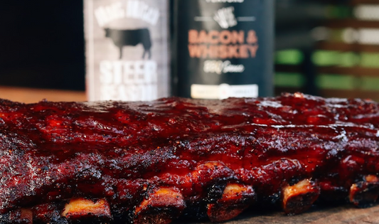 bourbon bacon ribs, baby back ribs