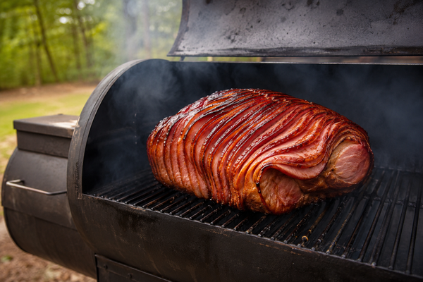 Spiral Ham on an Offset Smoker