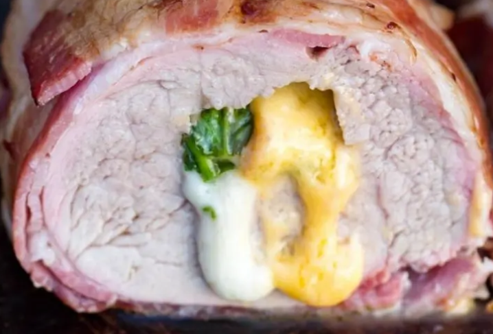 Grilled pork tenderloin, stuffed pork tenderloin