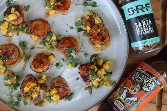 Seared Scallops with Grilled Mango Salsa Recipe