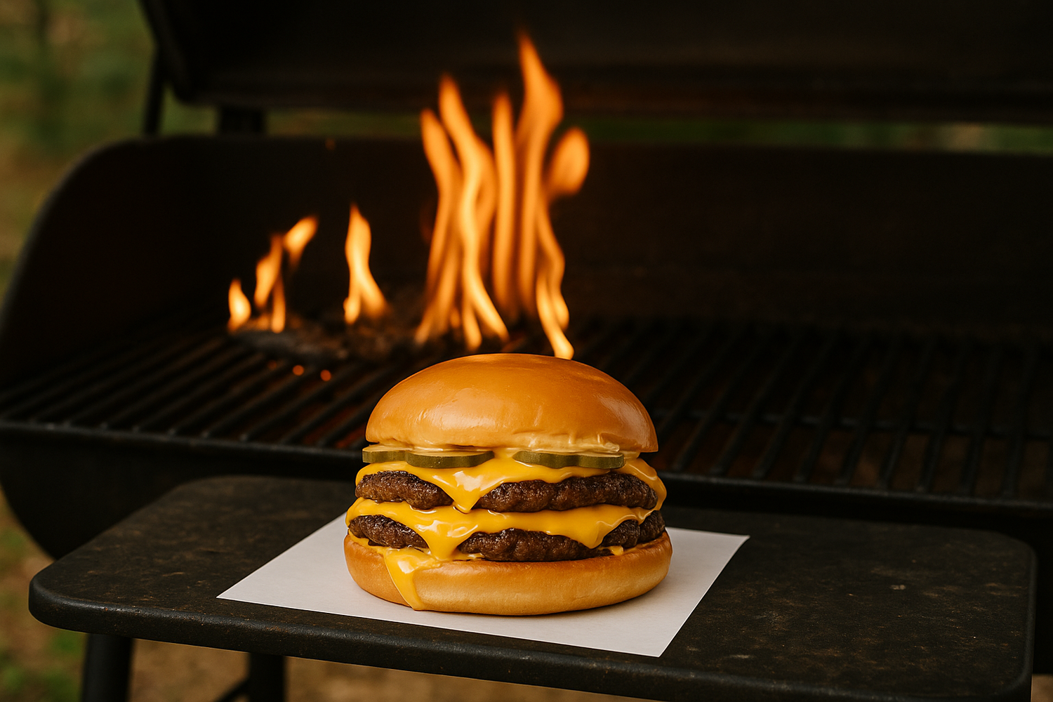 Smokin’ Smashburgers with Pickle BBQ Drizzle