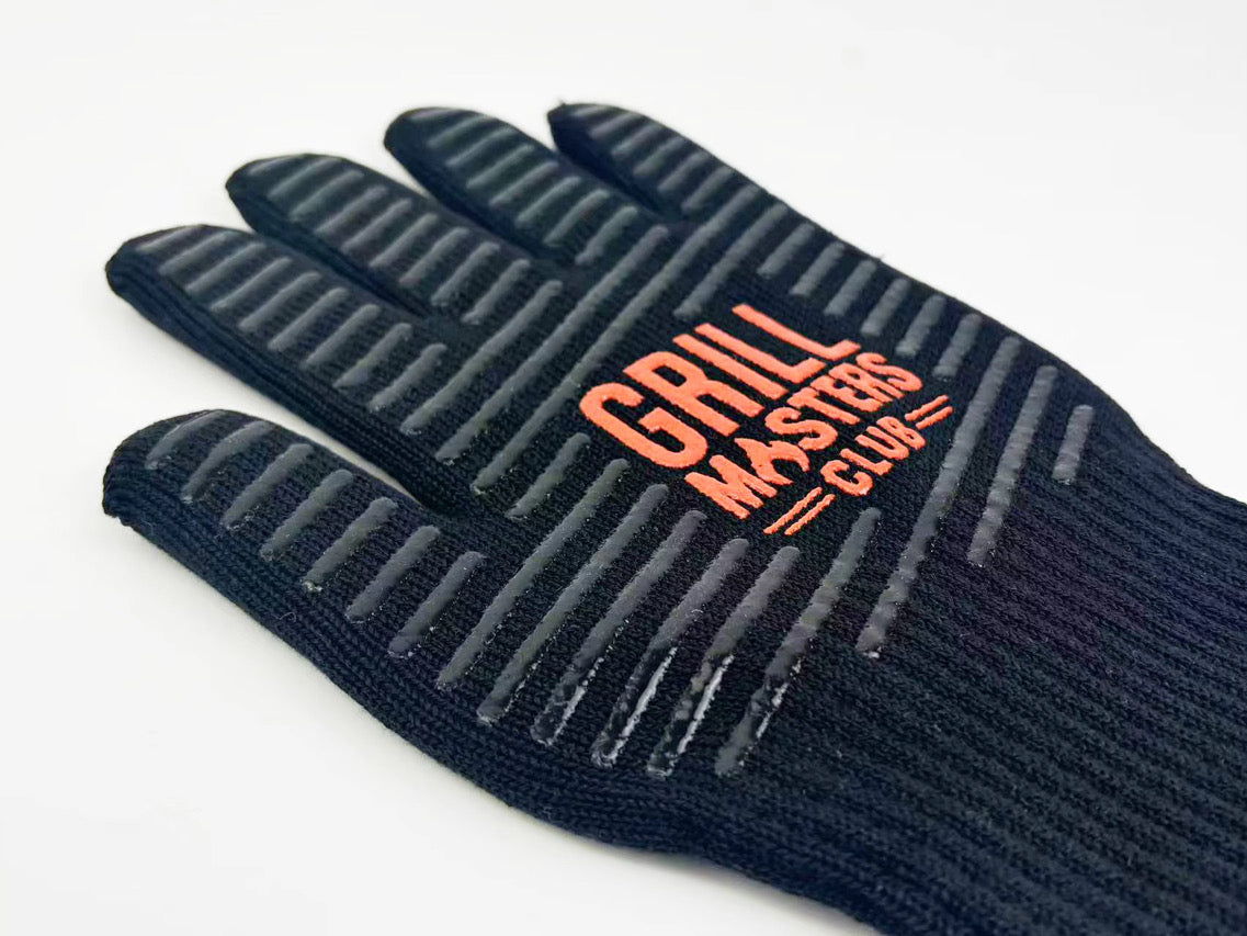 Close Up of Isolated Black Grilling Glove