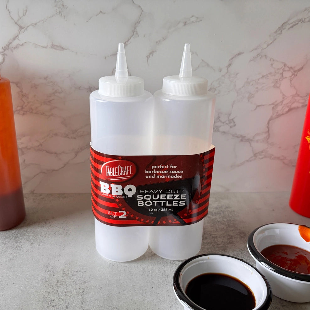 Flat Top Griddle Squeeze Bottles, 12 oz for Oil & BBQ Sauce (Set of 2)