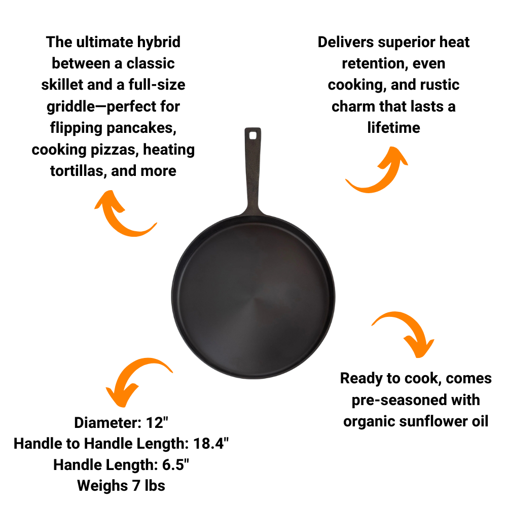 Cast Iron Mastery Bundle: 12" Skillet, Care Set & Grilling Gloves