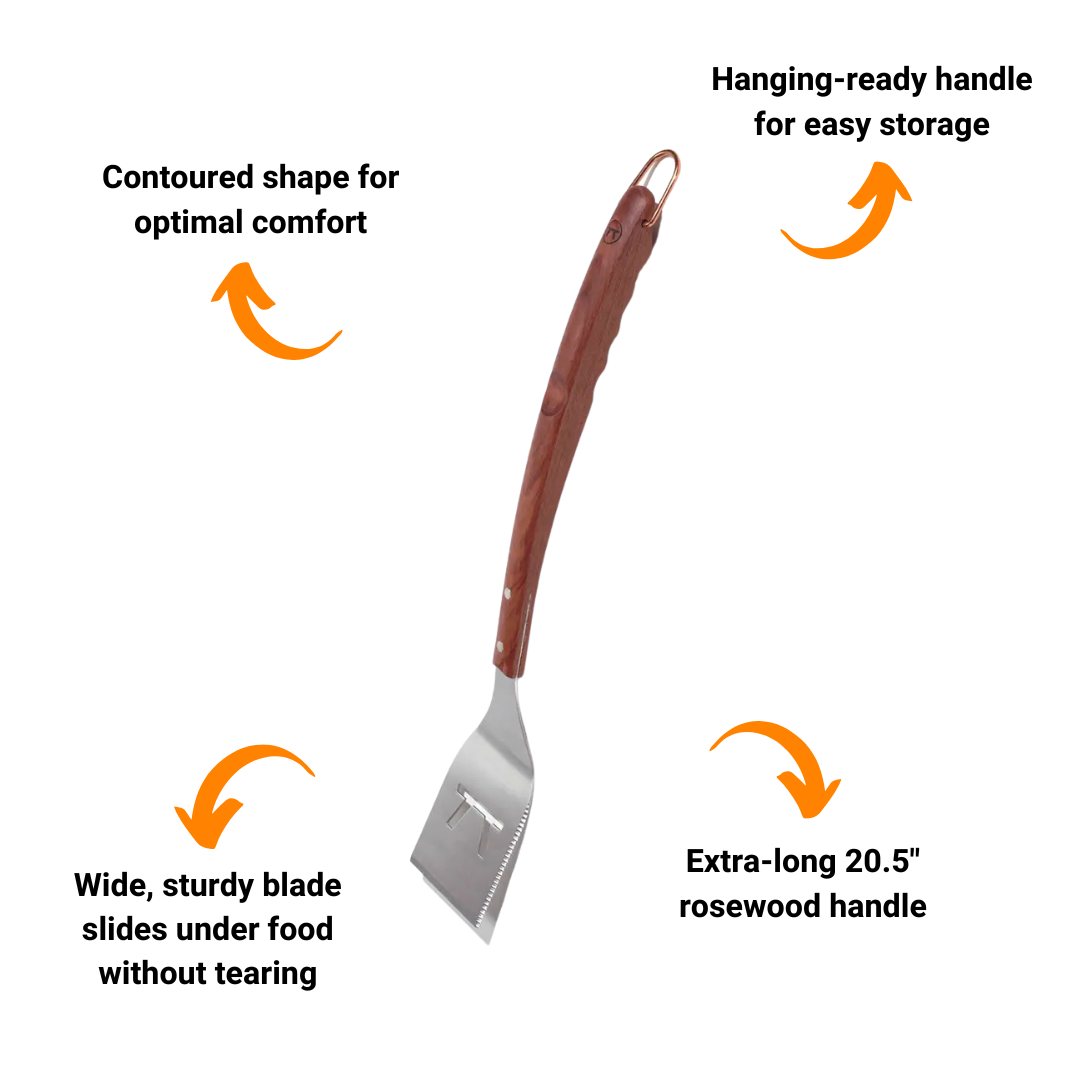 20.5" Rosewood Stainless Steel Grill Spatula by Outset