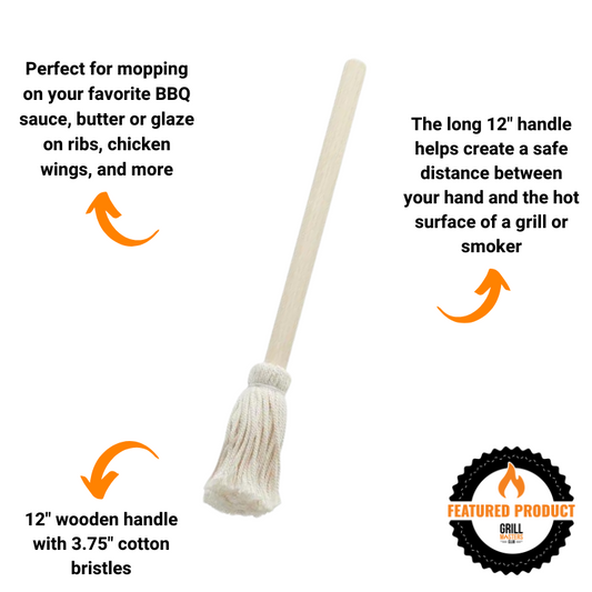 12-inch BBQ mop brush from Grill Masters Club infographic