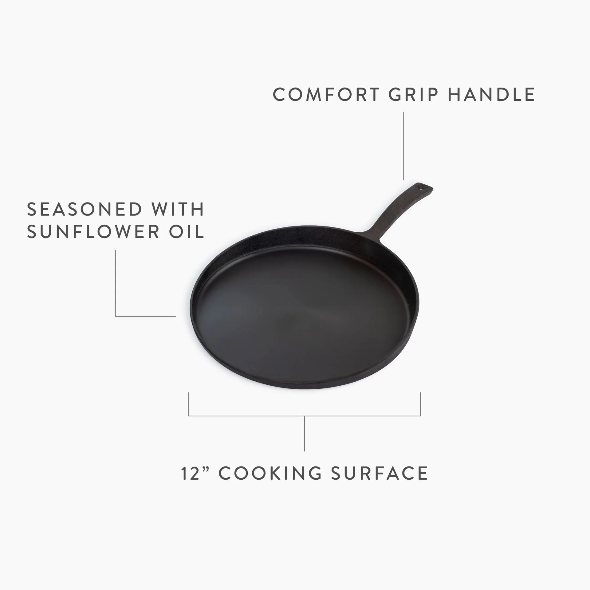 12" Cast Iron Skillet Griddle by Barebones