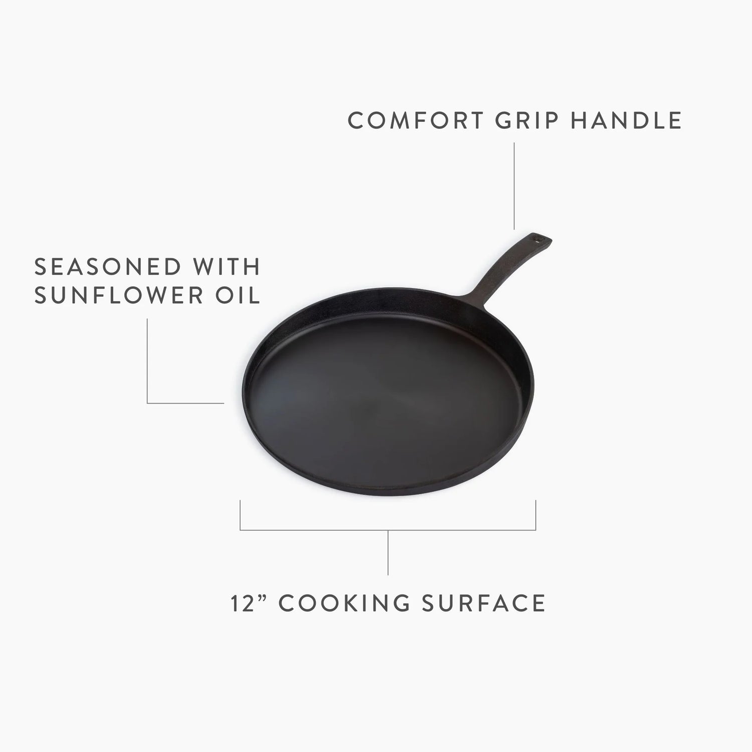 12" Cast Iron Skillet Griddle by Barebones