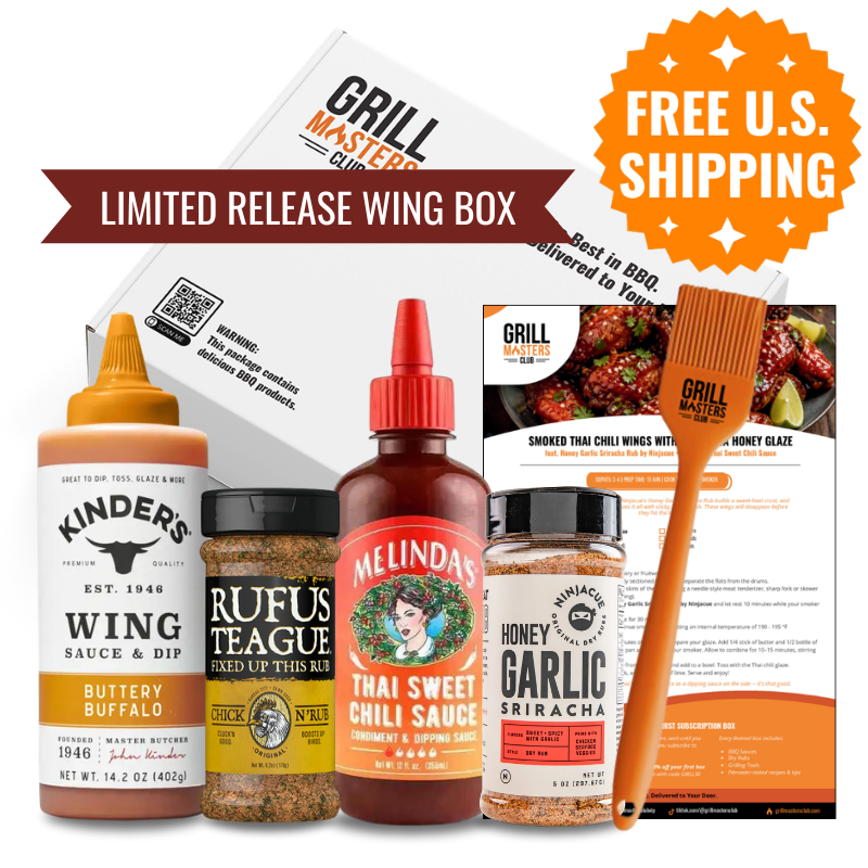 Be My Wingman Grill Box - Complete With Wing Sauces, Rubs, Tool & Recipes