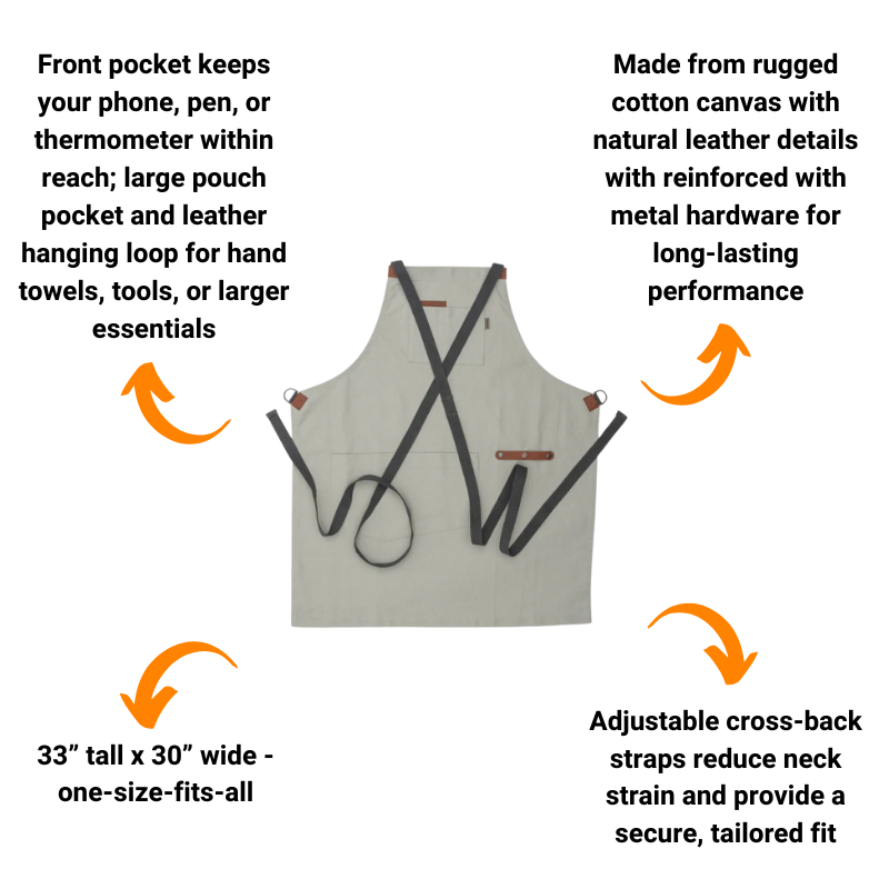 Premium Canvas & Leather Grilling Apron by Barebones
