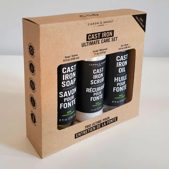 Cast Iron Mastery Bundle: 12" Skillet, Care Set & Grilling Gloves