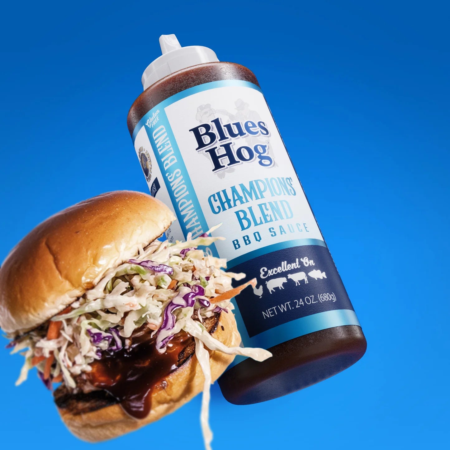 Blues Hog Champions' Blend BBQ Sauce (24 oz) - Sweet, Smokey & Tangy