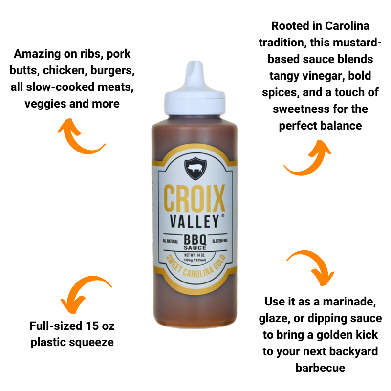 Croix Valley BBQ Sauce 4-Pack: Hickory Brown Sugar, Smokey Chipotle, Sweet Carolina Gold & Sweet Peach