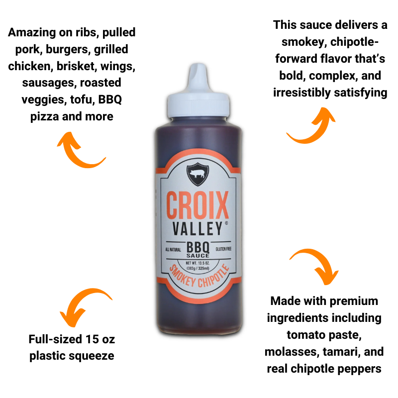 Croix Valley BBQ Sauce 4-Pack: Hickory Brown Sugar, Smokey Chipotle, Sweet Carolina Gold & Sweet Peach