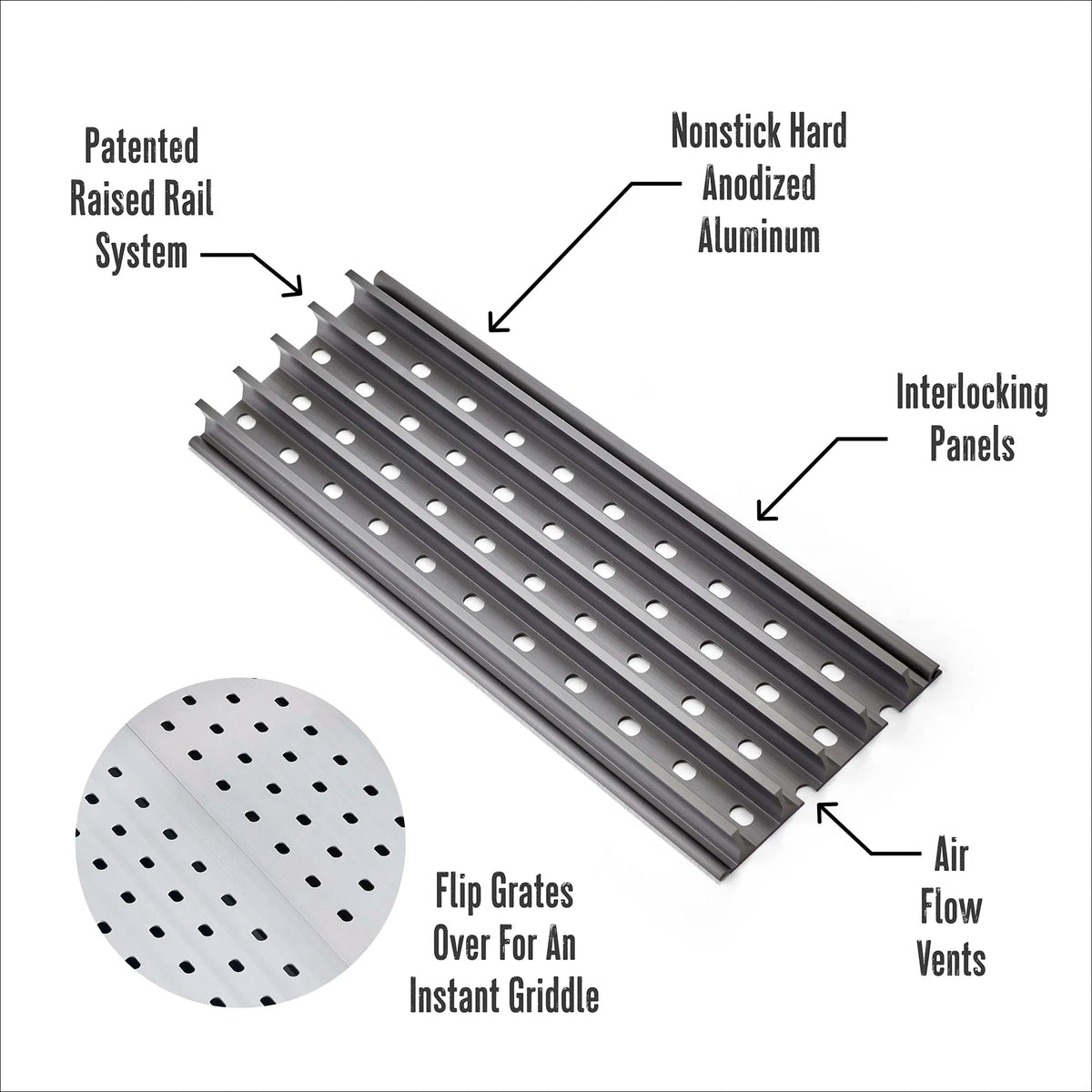 GrillGrate Flavor Zone 2-Pack: 15" Reversible Sear Grate & Griddle