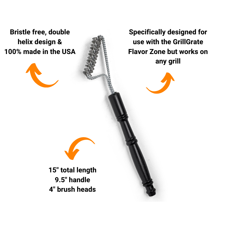 GrillGrate Bundle: Flavor Zone 15″ GrillGrate + GrateTongs + Grill Brush