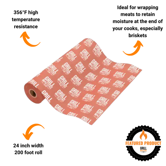Grill Masters Club Pink Butcher Paper (24" x 200 ft - extra long roll)