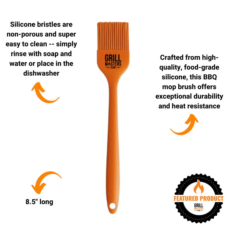 Grill Masters Club Silicone Mop Brush for BBQ - Dishwasher Safe