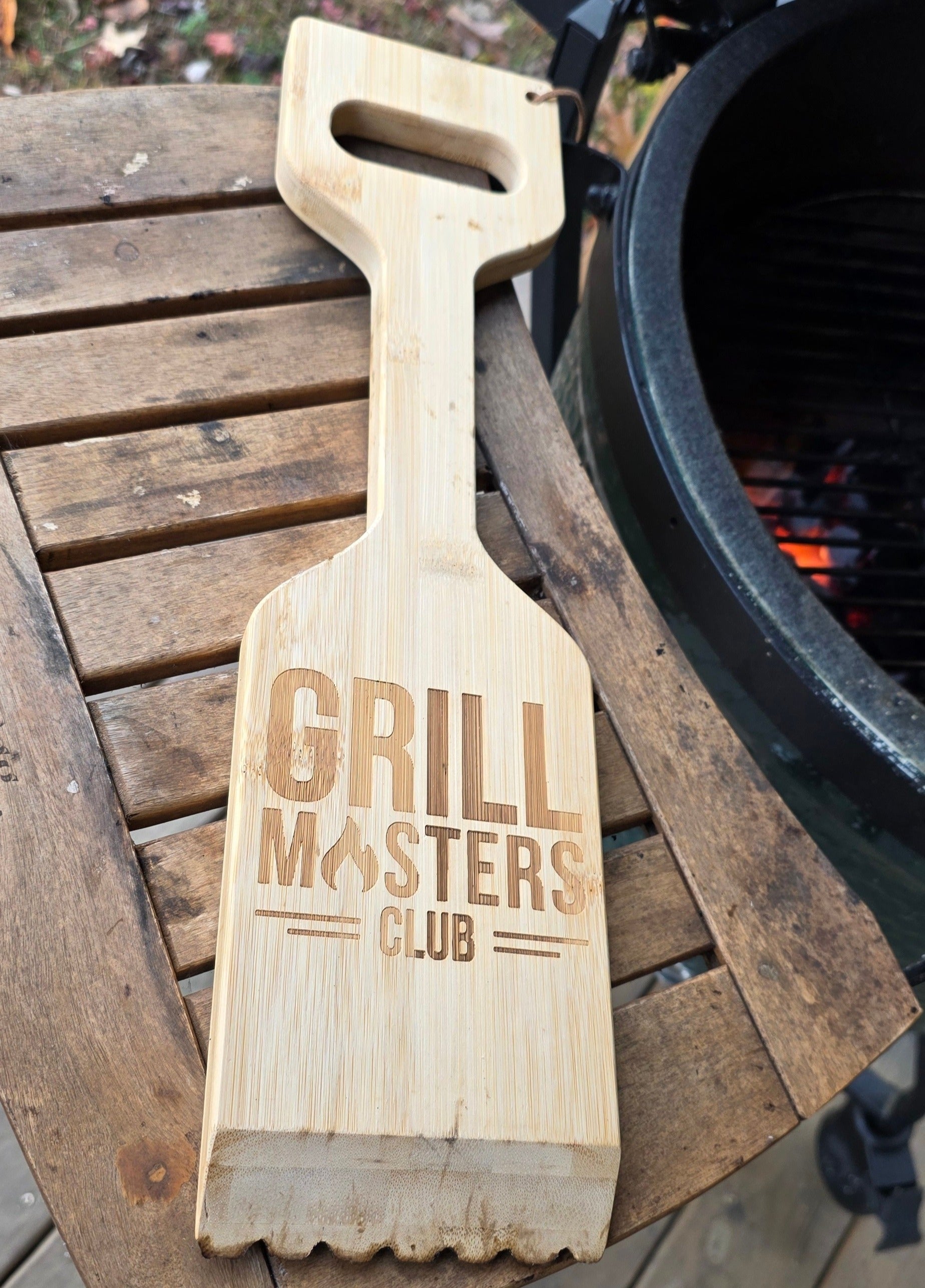 Grill Masters Club Bamboo Grill Scraper - Bristle-Free Wooden Grate Cleaner