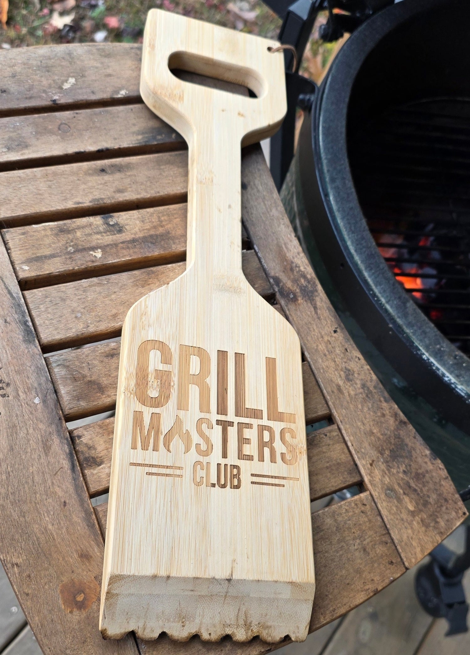Grill Masters Club Bamboo Grill Scraper - Bristle-Free Wooden Grate Cleaner