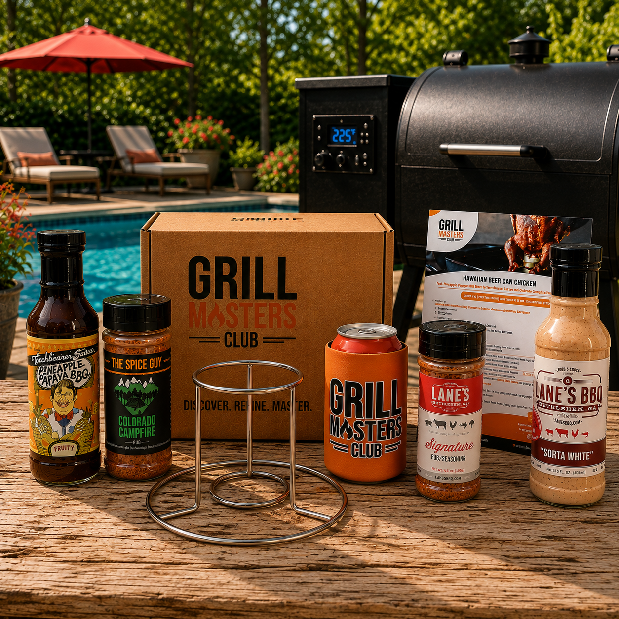 Hold My Beer Can Chicken BBQ Box - Sauces, Rubs, Beer Can Chicken Stand & Recipes