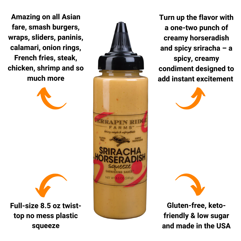 Sriracha Horseradish Garnishing Squeeze by Terrapin Ridge Farms (8.5 oz)