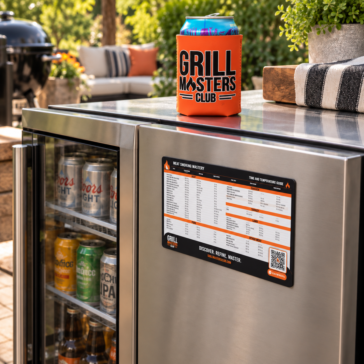 Grill Masters Club "Meat Smoking Mastery" Time & Temperature Guide Magnet