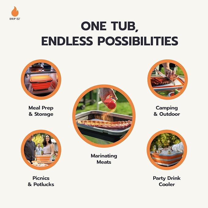 2-Pack: XL & Jr BBQ Prep Tubs by Drip EZ