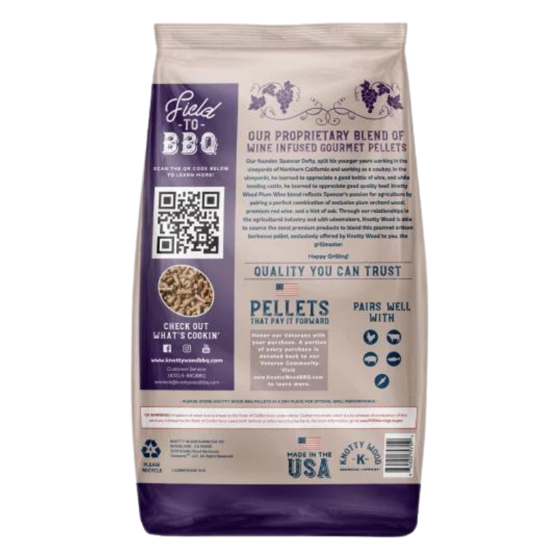 2 Pack: Plummond & Plum Cabernet Wood Barbecue Pellets by Knotty Wood (2 x 20lb)