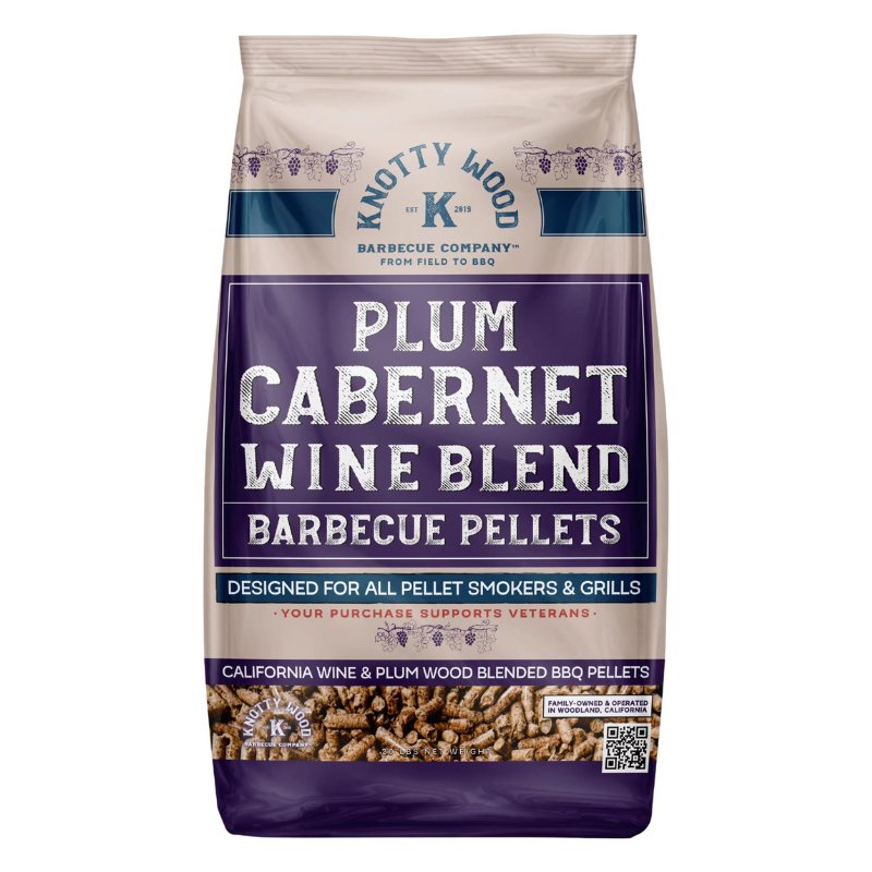 2 Pack: Plummond & Plum Cabernet Wood Barbecue Pellets by Knotty Wood (2 x 20lb)