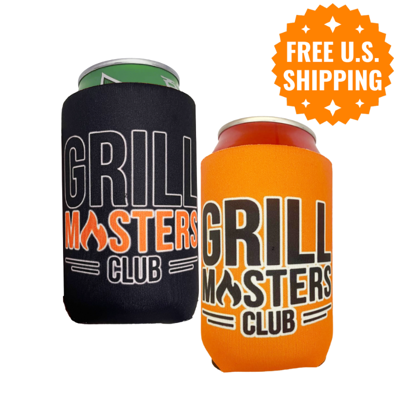 Grill Masters Club Magnetic Neoprene Beer Koozie 2-Pack (Orange + Black)