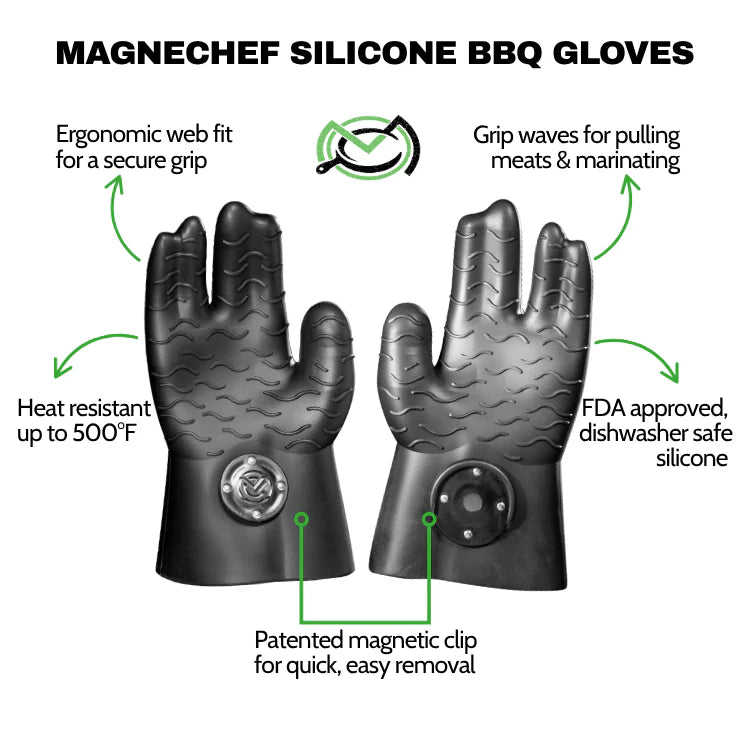 Grip, Wrap & Rest Bundle: Magnetic BBQ Gloves, 24" Butcher Paper & Meat Swadl Resting Blanket