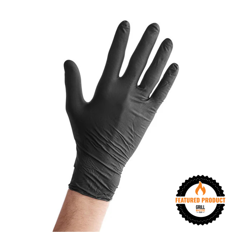 Black Disposable Nitrile Gloves for BBQ & Smoking - Heavy-Duty 6 Mil - 90 Count