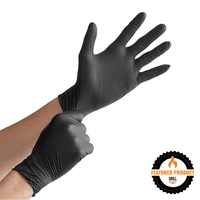 Pitmaster’s Pulling Glove Kit: Heat Resistant Gloves + Black Nitrile Glove Refill Pack (2XL - 90 count)