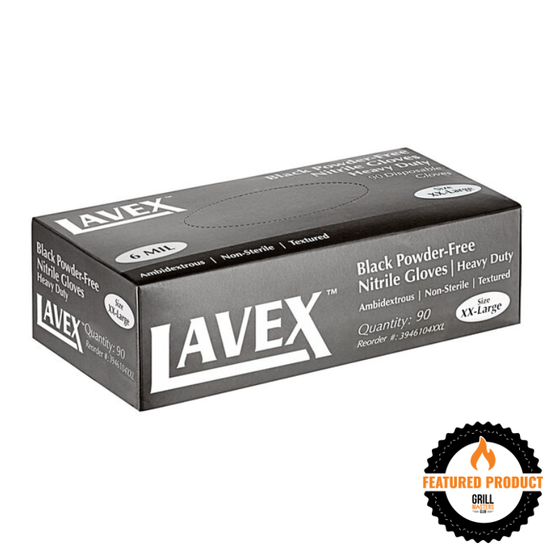 Black Disposable Nitrile Gloves for BBQ & Smoking - Heavy-Duty 6 Mil - 90 Count