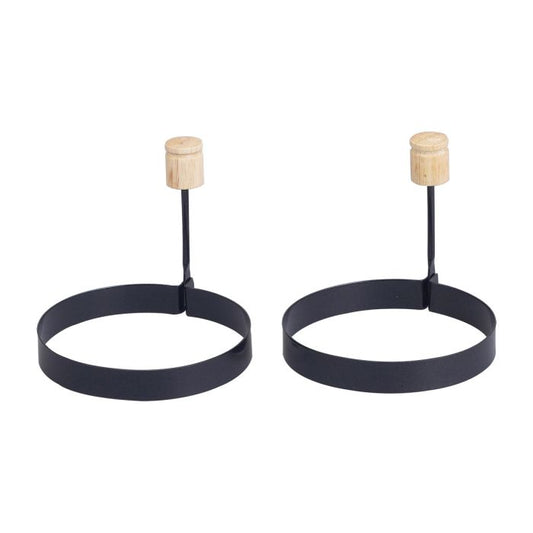 Flat Top Egg Rings, Non-Stick, Bun-Size 3.75" (Set of 2)