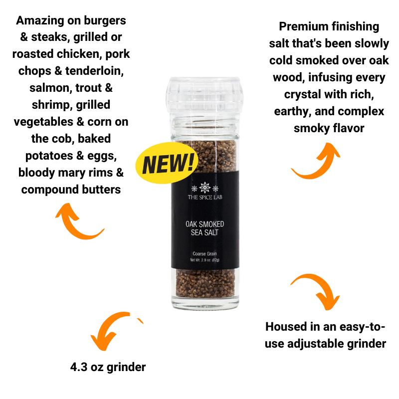 Oak Smoked Coarse Sea Salt Grinder by The Spice Lab (4.3 oz)