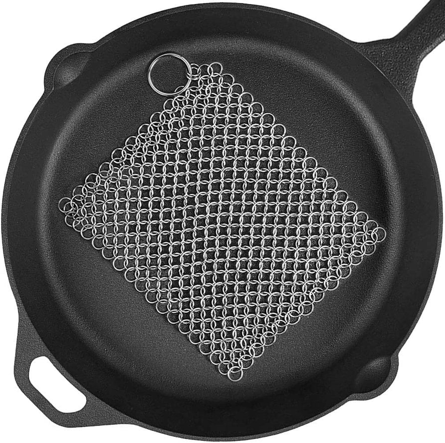 Chain Mail Cast Iron Scrubber & Cleaner by Outset (8" x 6")