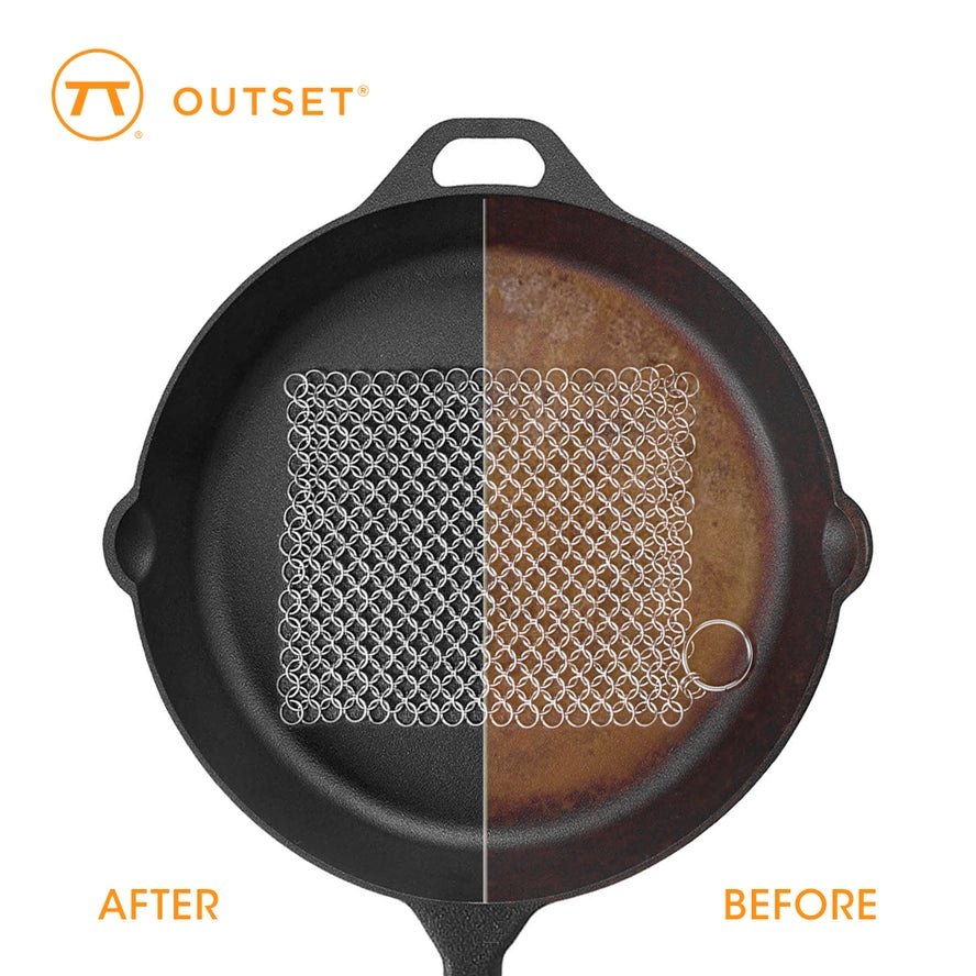 Chain Mail Cast Iron Scrubber & Cleaner by Outset (8" x 6")