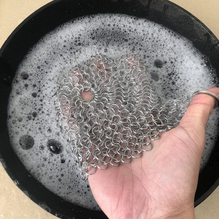 Chain Mail Cast Iron Scrubber & Cleaner by Outset (8" x 6")
